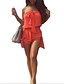 cheap Women&#039;s Jumpsuits &amp; Rompers-Women&#039;s Beach Strapless Black Red Romper Onesie, Solid Colored Pleated Sleeveless Summer