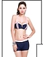 economico Bikini e costumi da bagno-Per donna Push up Monocolore All&#039;americana Giallo Blu marino Fucsia Più pezzi Costumi da bagno Costume da bagno Giallo