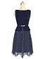 cheap Print Dresses-Women&#039;s Plus Size Going out A Line Dress - Polka Dot Spring White Blue XL XXL XXXL