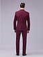 cheap Suits-Burgundy Men&#039;s Valentine&#039;s Day Suits Slim Fit Single Breasted One-button 2022