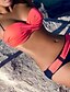 cheap Women&#039;s Swimwear &amp; Bikinis-Women&#039;s Swimwear Bikini Swimsuit Red Green Bandeau Bathing Suits Color Block