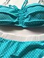 preiswerte Bikinis und Bademode-Damen solide Punkt Push-Up Push-Up Bikinis Tankinis Mehrteilig Badeanzug Punkt Stirnband Bademode Badeanzüge Blau