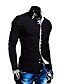 abordables Camisas de vestir para hombres-Hombre Camisa Camisa para Vestido Color sólido Cuello Americano Blanco Negro Verde Fucsia Azul Real Manga Larga Diario Trabajo Delgado Tops Negocios / Primavera / Otoño