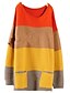 cheap Sweaters-Women&#039;s Color Block Long Sleeve Loose Long Pullover Spring / Fall / Winter Cotton Orange / Gray One-Size