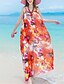 cheap Women&#039;s Dresses-Women&#039;s Beach Boho Maxi Swing Dress - Print Strap Summer Orange