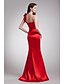tanie Suknie wieczorowe-Ołówkowa / Kolumnowa Elegancja Kolacja oficjalna Sukienka Na jedno ramię Bez rękawów Tren sweep Rozciągliwa satyna z Kokardki Drapowania boczna 2020
