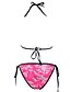 olcso Bikinik és fürdőruhák-Női Sportok Pánt Fukszia Bikini Fürdőruha Fürdőruha - Nyomtatott Fukszia
