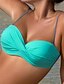 olcso Bikinik és fürdőruhák-Női Fürdőruha Bikini Fürdőruha Piros Zöld Pánt nélküli Fürdőruhák Színes
