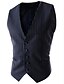 رخيصةأون معطف واق من المطر للرجال-رجالي Vest عادية مخطط مناسب للبس اليومي عمل الأعمال التجارية بدون كم أسود / أزرق سماوي / رمادي S / M / L / رسمي / نحيل