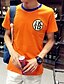 cheap Men&#039;s Tees &amp; Tank Tops-Men&#039;s Sports Formal Casual / Daily Cotton T-shirt - Print Orange / Short Sleeve / Work