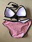 abordables Biquinis y Bañadores para Mujer-Mujer Sólido Halter Fucsia Rosa Naranja Bikini Bañadores Traje de baño Fucsia