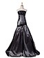 cheap Evening Dresses-Fit &amp; Flare Formal Evening Dress Strapless Floor Length Lace Taffeta with Lace Appliques Side Draping 2020
