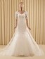 baratos Vestidos de Casamento-Vestidos de noiva Sereia Decote V Meia Manga Cauda Watteeau Renda Vestidos de noiva Com Renda Apliques 2024