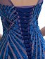 cheap Prom Dresses-Mermaid / Trumpet Sparkle &amp; Shine Prom Formal Evening Dress V Neck Sleeveless Ankle Length Satin Tulle with Sequin 2020