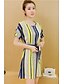 cheap Women&#039;s Dresses-Women&#039;s Work Simple A Line Dress - Striped Summer Yellow Blue