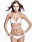 voordelige Bikini&#039;s &amp; Badmode-Dames Effen Uitknippen Halter Wit Zwart Bikini Zwemkleding Zwempak Wit