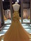 cheap Special Occasion Dresses-Mermaid / Trumpet Illusion Neck Court Train Lace Over Tulle Formal Evening Dress with Sequin / Appliques by LAN TING Express / Beautiful Back