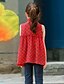 preiswerte Mode für Mädchen-Mädchen Hemd Alltag Polyester Sommer Ärmellos Blumig Punkt Rot