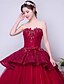 cheap Evening Dresses-Ball Gown Vintage Inspired Formal Evening Dress Strapless Sleeveless Floor Length Lace Satin Tulle with Bow(s) Beading 2020