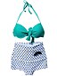 baratos Biquínis e Roupas de Banho Femininas-Mulheres Cintura Alta Pontos Retro Nadador Verde Biquíni Roupa de Banho roupa de banho S M L Verde