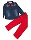 cheap Sets-Boys&#039; Clothing Set Long Sleeve Blue Color Block Cotton Casual / Daily Dresswear 3-6 Y / Short