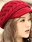 お買い得  レディース帽子-男女兼用 ヴィンテージ ソリッド ベレー帽 / ベージュ / ブラック / ホワイト / レッド / ピンク