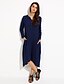cheap Women&#039;s Dresses-Women&#039;s Casual Cotton Loose / Swing Dress - Solid Colored Asymmetrical V Neck
