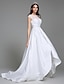 זול שמלות כלה-נשף לב (סוויטהארט) א-סימטרי טפטה שמלות חתונה עם פנינים / נצנצים / תחרה על ידי LAN TING BRIDE®