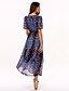 cheap Women&#039;s Dresses-Women&#039;s Going out Swing Dress Pleated / Print Summer Blue