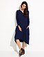 cheap Women&#039;s Dresses-Women&#039;s Casual Cotton Loose / Swing Dress - Solid Colored Asymmetrical V Neck