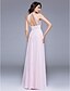 cheap Prom Dresses-A-Line Minimalist Keyhole Holiday Cocktail Party Prom Dress Illusion Neck Sleeveless Floor Length Chiffon Sheer Lace with Lace Ruched 2020 / Formal Evening