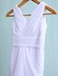 cheap Junior Bridesmaid Dresses-Sheath / Column V Neck Floor Length Chiffon Junior Bridesmaid Dress with Ruched / Cascading Ruffles / Natural