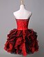 cheap Prom Dresses-Cocktail Party Prom Dress - Color Block Ball Gown Sweetheart Short / Mini Chiffon Organza Stretch Satin with Crystal Detailing