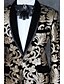 cheap Suits-Champagne Pattern Slim Fit Polyester Suit - Notch Single Breasted One-button / Suits