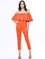 cheap Women&#039;s Jumpsuits &amp; Rompers-ZhuLanChao® Women&#039;s Off The Shoulder Falbala Sexy Backless Pure Color Jumpsuits