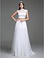 Χαμηλού Κόστους Νυφικά Φορέματα-Φορεματα για γαμο Γραμμή Α Ζιβάγκο Αμάνικο Ουρά Σατέν Νυφικά φορέματα Με Φόρεμα Κουμπί 2023