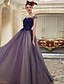 cheap Evening Dresses-Ball Gown Scoop Neck Floor Length Lace / Tulle Color Block Formal Evening Dress with Appliques by LAN TING Express