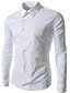 cheap Men&#039;s Dress Shirts-Men&#039;s Shirt Dress Shirt Solid Colored Classic Collar White Dark Blue Long Sleeve Plus Size Daily Work Slim Tops Business Casual / Spring / Fall