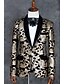 cheap Suits-Champagne Pattern Slim Fit Polyester Suit - Notch Single Breasted One-button / Suits