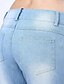 economico Pantaloni da donna-Per donna Cotone magro / Jeans Pantaloni - Tinta unita Pizzo
