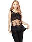 cheap Tank Tops &amp; Camis-Women&#039;s Plus Size Tank Top Solid Colored Lace Cut Out Mesh Loose Tops Cotton U Neck White Black / Super Sexy