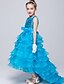 cheap Flower Girl Dresses-Ball Gown Asymmetrical Flower Girl Dress - Organza / Satin / Sequined Sleeveless Jewel Neck with Sequin / Bow(s) by LAN TING Express