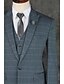 preiswerte Anzüge-Grau Streifen Schlanke Passform Polyester Anzug - Fallendes Revers Einreiher - 1 Knopf