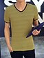 cheap Men&#039;s Tees &amp; Tank Tops-Men&#039;s Striped T-shirt Casual / Daily Plus Size Wine / Black / Yellow / Summer / Short Sleeve