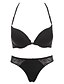 cheap Bra &amp; Panty sets-Women&#039;s Push-up Lace Bras Underwire Bra 3/4 cup Bras &amp; Panties Sets Solid Colored Cotton Black White