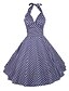 cheap Women&#039;s Dresses-Women&#039;s Lace up Party Vintage Skater Dress - Polka Dot Halter Neck Cotton Black White Red S M L XL