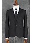 preiswerte Manschettenknöpfe-Schwarz Solide Reguläre Passform Polyester Anzug - Steigendes Revers Einreiher - 1 Knopf