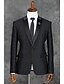 preiswerte Anzüge-Schwarz Muster Reguläre Passform Polyester Anzug - Steigendes Revers Einreiher - 1 Knopf / Muster / Druck / Anzüge