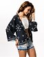 voordelige Grote maten topjes-Women&#039;s T shirt V Neck Beach Weekend Formal Style Print 3/4 Length Sleeve Oversized Tops Top Coat Black
