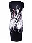 voordelige Damesjurken-Dames Bodycon Mini-jurk Zwart Mouwloos Racerback Afdrukken Zomer Ronde hals Vintage Streetwear S M L